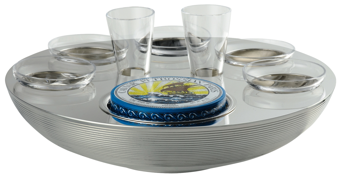 Bol caviar-vodka 6 personnes en métal argenté - Ercuis